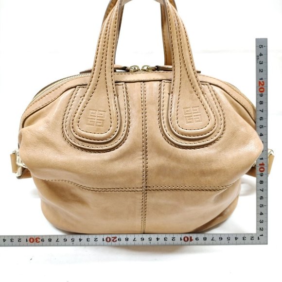 Auth Givenchy Hand Bag Beige Leather #61178G27 - Picture 2 of 9